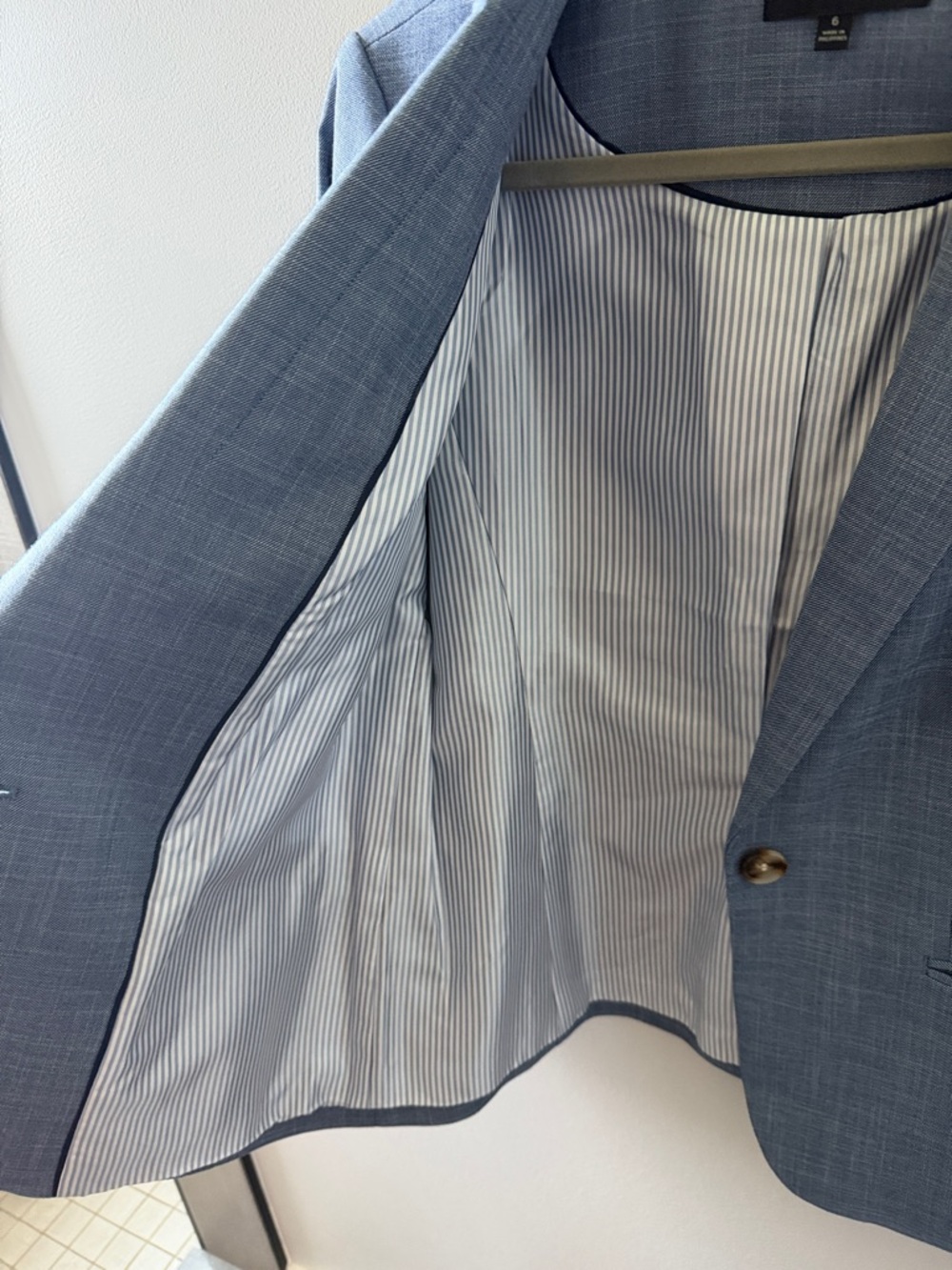 Talbots Blue Single-Button Notch Lapel Blazer - Picture 4 of 8